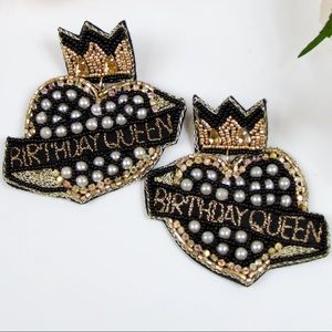 Birthday Queen Beaded Earrings